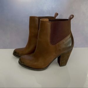 Lucky Brand Parlei Chocolate Brown Leather Ankle Booties